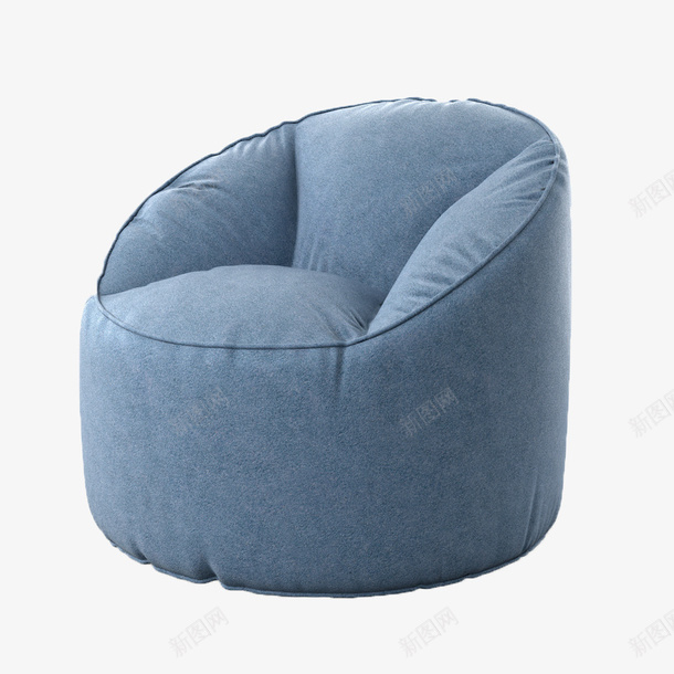单人沙发蓝色png免抠素材_88icon https://88icon.com 创意 单人沙发 圆形 蓝色