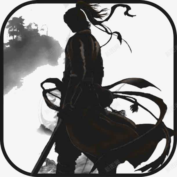 武侠人物剪影png免抠素材_88icon https://88icon.com 免抠 剪影 武侠 武侠剪影 黑白