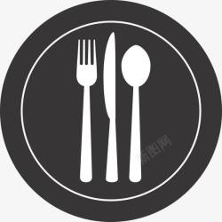 叉勺套西式餐具图标高清图片