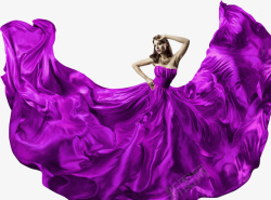 女士紫色婚纱素材