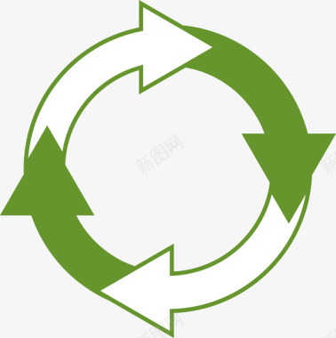 循环绿色循环箭头图标矢量图图标