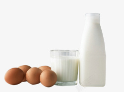 鲜鸡蛋鸡蛋和牛奶高清图片