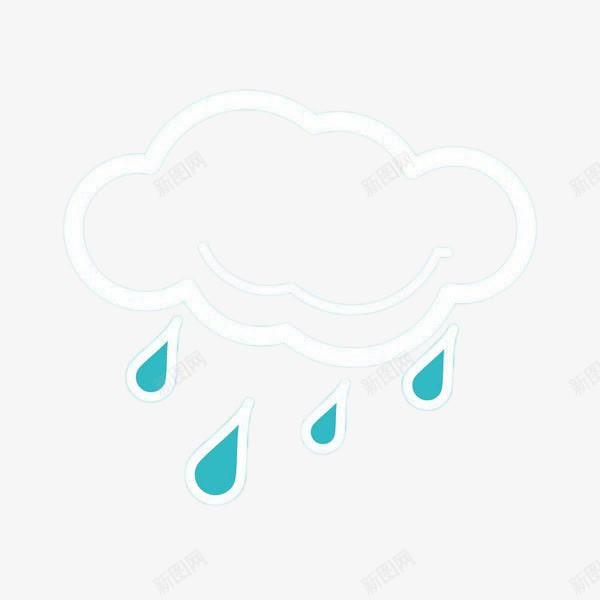手绘白色雨云png免抠素材_88icon https://88icon.com 下雨 卡通雨点 手绘 白色云朵 蓝色雨滴 雨水 雨滴