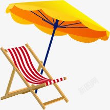 椅子图片沙滩椅子遮阳伞夏天高清图片