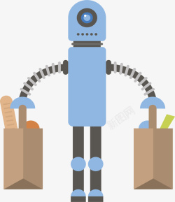 智能购物买菜机器人矢量图素材