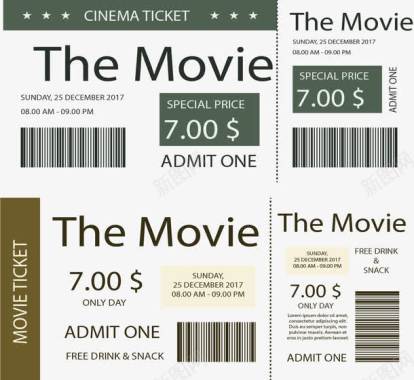 复古电影票票根图标图标
