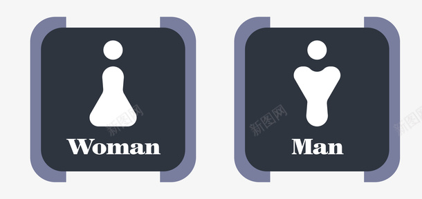男女洗手间标识矢量图图标图标