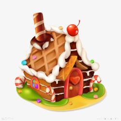 冰激凌高清实拍可爱卡通巧克力房子高清图片