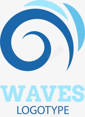波浪纹蓝色海浪波浪曲线图标图标