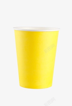 一次性纸杯黄色纸杯高清图片