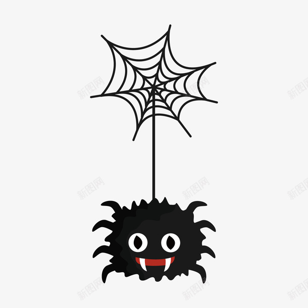 黑色蜘蛛png免抠素材_88icon https://88icon.com 动物 卡通 商务 扁平化 捕捉 牙齿 编制 蜘蛛 黑色
