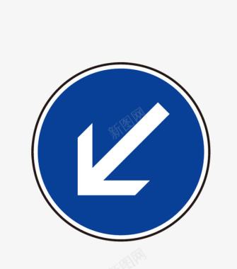 交通指示标志圆形蓝色图案图标图标