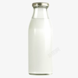 瓶装饮料逼真的瓶装牛奶矢量图高清图片