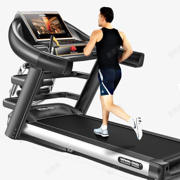 跑步机和型男png免抠素材_88icon https://88icon.com 产品实物 健身器材 型男 男人体 跑步机