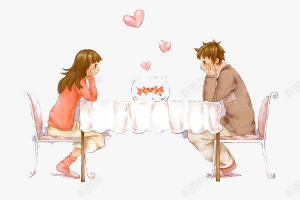 爱情的美好png免抠素材_88icon https://88icon.com 人平面图 卡通手绘 女生 平面 情侣 爱心 爱情 男生 谈恋爱 餐桌