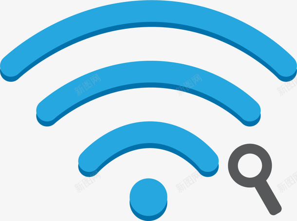 蓝色扁平wifi搜索png免抠素材_88icon https://88icon.com WIFI图案 wifi 世界电信日 信号 无线信号 无线搜索 移动网络 网络