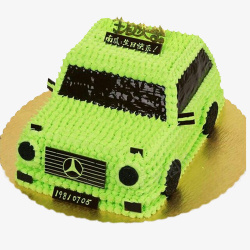 绿色奔驰生日汽车蛋糕素材