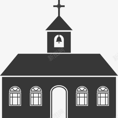 黑色背景教堂黑色基督教矢量图图标图标