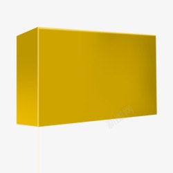 黄色立体醒目盒子素材