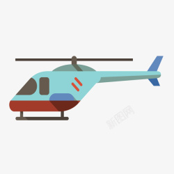 扁平化交通工具直升飞机插图矢量图素材