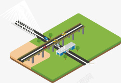 高架桥公路交通岗亭收费站矢量图高清图片