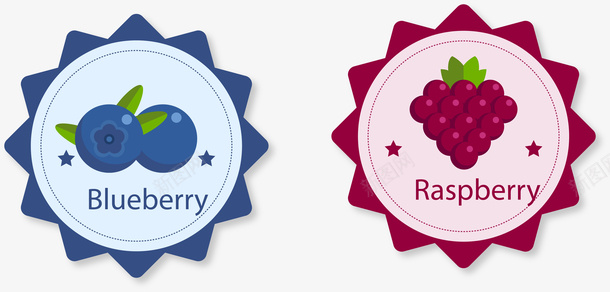 水果蓝莓和蔓越莓的图标矢量图图标