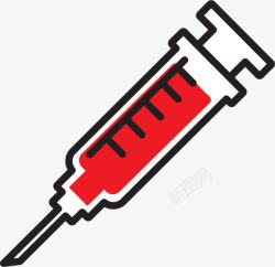 抽血工具红色扁平血液针筒高清图片