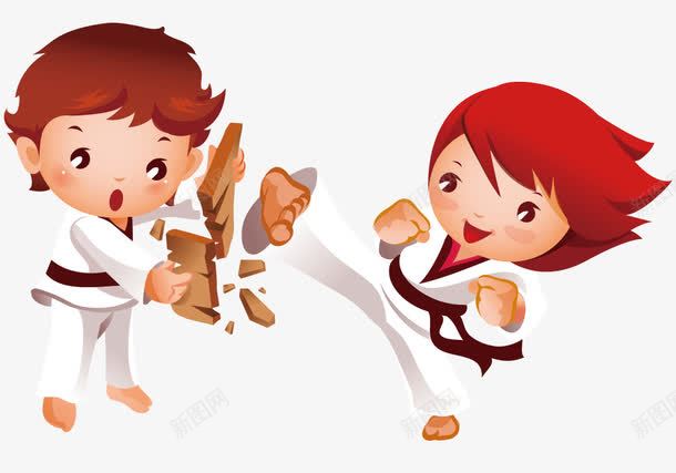 跆拳道训练矢量图ai免抠素材_88icon https://88icon.com 卡通 武功切磋 矢量人物 矢量图 跆拳道 运动
