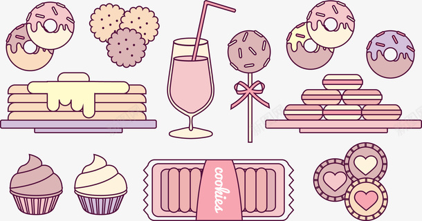 卡通食物png免抠素材_88icon https://88icon.com 奶油 奶油蛋糕 棒棒糖 爱心 甜品 甜甜圈 面包 饮料 饼干