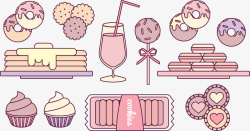爱心甜品卡通食物高清图片