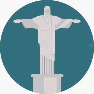 里约矢量经典地标基督救世主图标图标