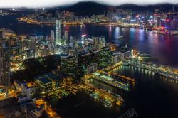 香港维多利亚港夜景图素材