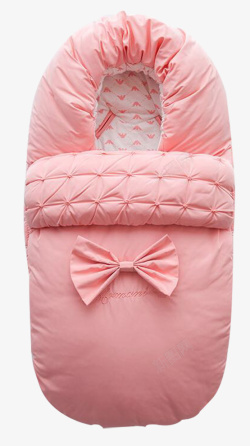 绿色婴儿推车粉色婴儿纯棉蝴蝶结睡袋高清图片