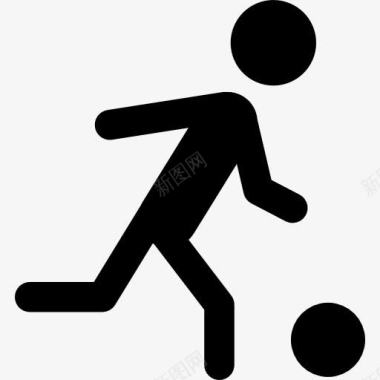 奥运足球素材足球运动员跑在球的后面图标图标