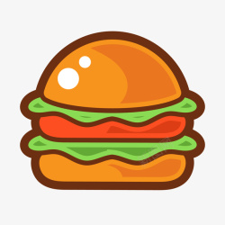 汉堡标签彩色汉堡包标志高清图片