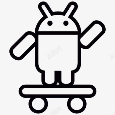 酸熘Android的滑板和手臂图标图标