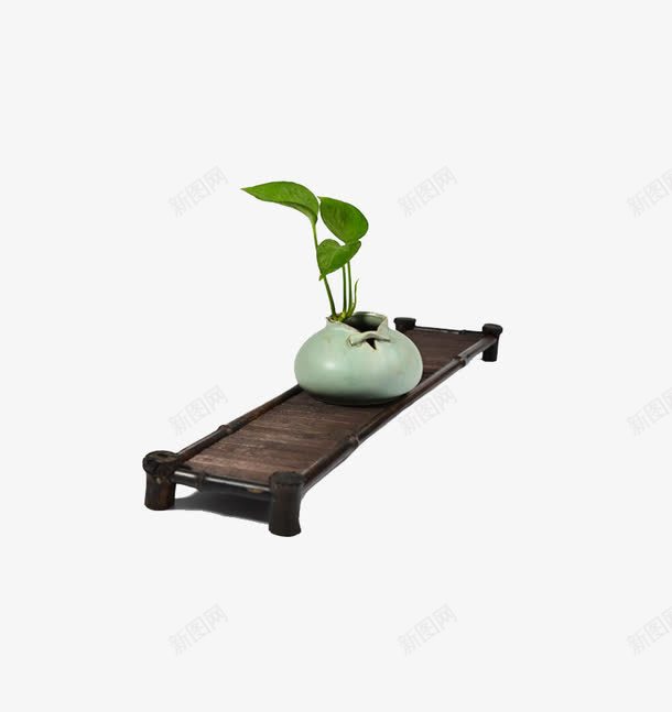 古韵竹排png免抠素材_88icon https://88icon.com 古韵 摆件 植物 竹排 茶具