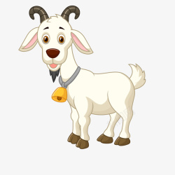 养殖卡通戴着铃铛的山羊矢量图高清图片