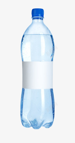 透明解渴带贴纸的塑料瓶饮用水实素材