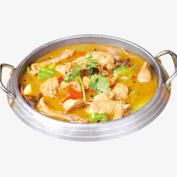 咖喱味铁锅炖鸡素材