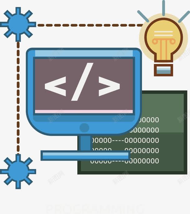 系统编程png免抠素材_88icon https://88icon.com 应用开发 矢量素材 编码 编程 计算机工程 软件开发 齿轮