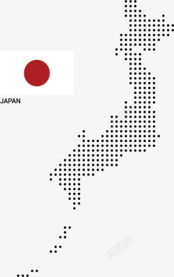 日本国家国旗地图矢量图素材