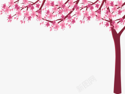 一个粉色浪漫樱花树矢量图素材