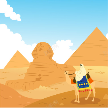 卡通骆驼埃及金字塔背景背景