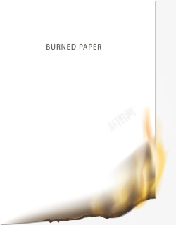 烧毁的纸张燃烧一角的白色纸张矢量图高清图片