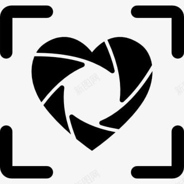 心型心脏形膜片焦点界面符号图标图标