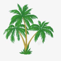 卡通版绿色的椰子树素材