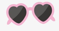 粉色太阳粉色爱心眼镜框高清图片