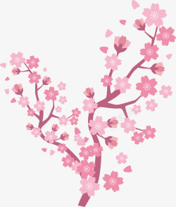 粉色樱花花朵花瓣矢量图素材
