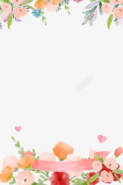 三八节清新手绘花卉装饰背景插图素材